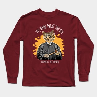 Judgmental Cat #1 funny silently judging pet Long Sleeve T-Shirt